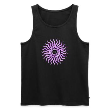 Dreamy Purple Sun - Men's Premium Organic Tank Top - black - Front - AI Model Male 178 light (178cm)
