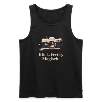 Klick Fertig Magisch Retro-kamera-enthusiasten - Männer Premium Bio Tank Top - Schwarz - Vorne - Michal (187cm)