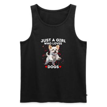 Fille aime les chiens Chien joueur - Débardeur bio Premium Homme - noir - Devant - Michal (187cm)
