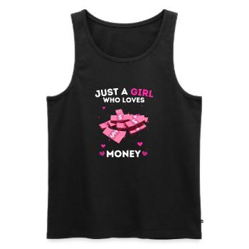 Only One Girl Loves Money – Pink Money - Men's Premium Organic Tank Top - black - Front - Michal (187cm)