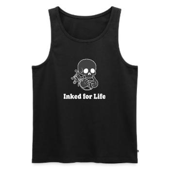 Skelett Spritze Motiv - Männer Premium Bio Tank Top - Schwarz - Vorne - Michal (187cm)
