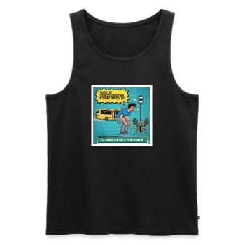 High bar for tomorrow - Men's Premium Organic Tank Top - black - Front - AI Model Male 178 light (178cm)