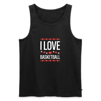 I Love Basketball  - Männer Premium Bio Tank Top - Schwarz - Vorne - Michal (187cm)