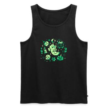 Ambiance verte d’Halloween - Débardeur bio Premium Homme - noir - Devant - AI Model Male 178 light (178cm)
