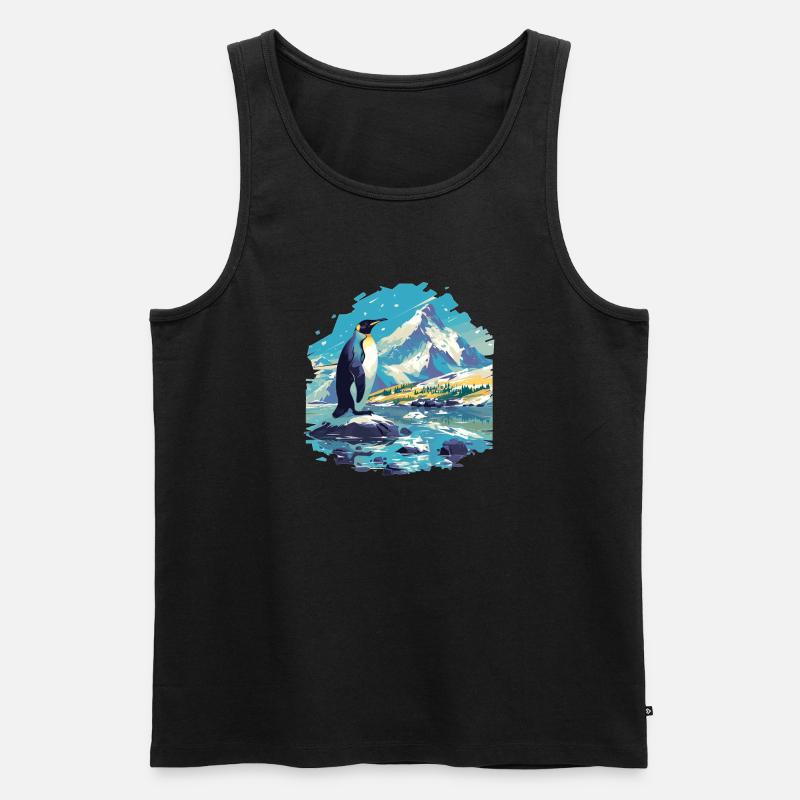 Pinguine Pinguin - Männer Premium Bio Tank Top - Schwarz