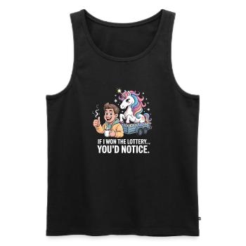 Funny If I Won The Lottery You’d Notice Yacht boat - Männer Premium Bio Tank Top - Schwarz - Vorne - Michal (187cm)