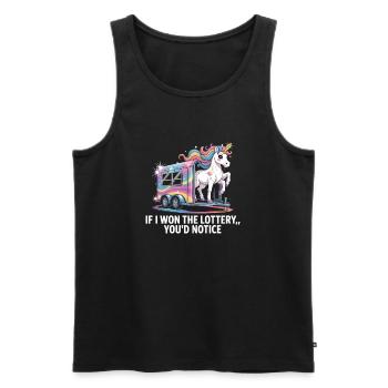 Funny If I Won The Lottery You’d Notice Yacht boat - Männer Premium Bio Tank Top - Schwarz - Vorne - Michal (187cm)