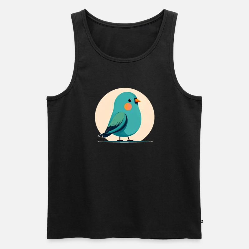 Kleiner grün-blauer Vogel - Männer Premium Bio Tank Top - Schwarz