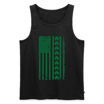 USA Shamrock Saint Patrick's Day US Flag - Men's Premium Organic Tank Top - black - Front - Michal (187cm)