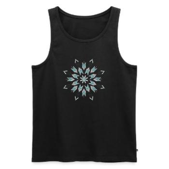 Ethno-Stern aus Türkis- und Silberperlen - Männer Premium Bio Tank Top - Schwarz - Vorne - AI Model Male 178 light (178cm)