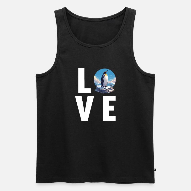Pinguine Pinguin - Männer Premium Bio Tank Top - Schwarz