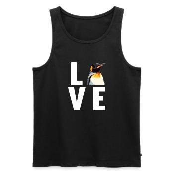 Pinguine Pinguin - Männer Premium Bio Tank Top - Schwarz - Vorne - Michal (187cm)