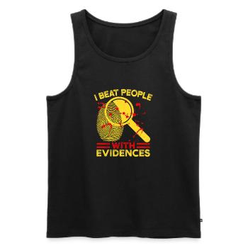 Forensic Science Major Beat People With Evidences - Men's Premium Organic Tank Top - black - Front - Michal (187cm)