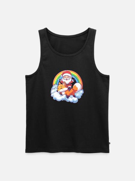 Fox Santa Claus Christmas - Men's Premium Organic Tank Top - black