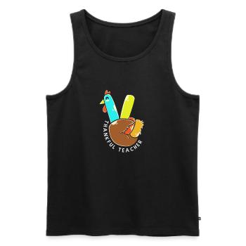 Thanksgiving Enseignant Enseignant - Débardeur bio Premium Homme - noir - Devant - Michal (187cm)