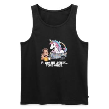 Funny If I Won The Lottery You’d Notice Yacht boat - Männer Premium Bio Tank Top - Schwarz - Vorne - Michal (187cm)