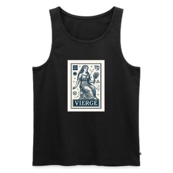 Signe astrologique de la Vierge - Astrologie - Débardeur bio Premium Homme - noir - Devant - AI Model Male 178 light (178cm)