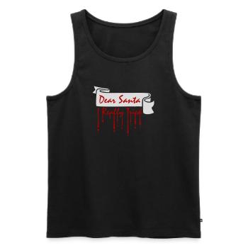 Cher Père Noël, j’ai vraiment essayé l’humour de Noël drôle - Débardeur bio Premium Homme - noir - Devant - AI Model Male 178 light (178cm)