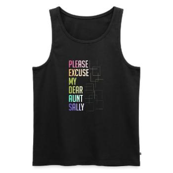 Math Math Teacher Saying Math Teacher Funny - Men's Premium Organic Tank Top - black - Front - AI Model Male 178 light (178cm)