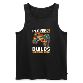 Building Blocks Gamer Gaming Brick Builder - Men's Premium Organic Tank Top - black - Front - AI Model Male 178 light (178cm)