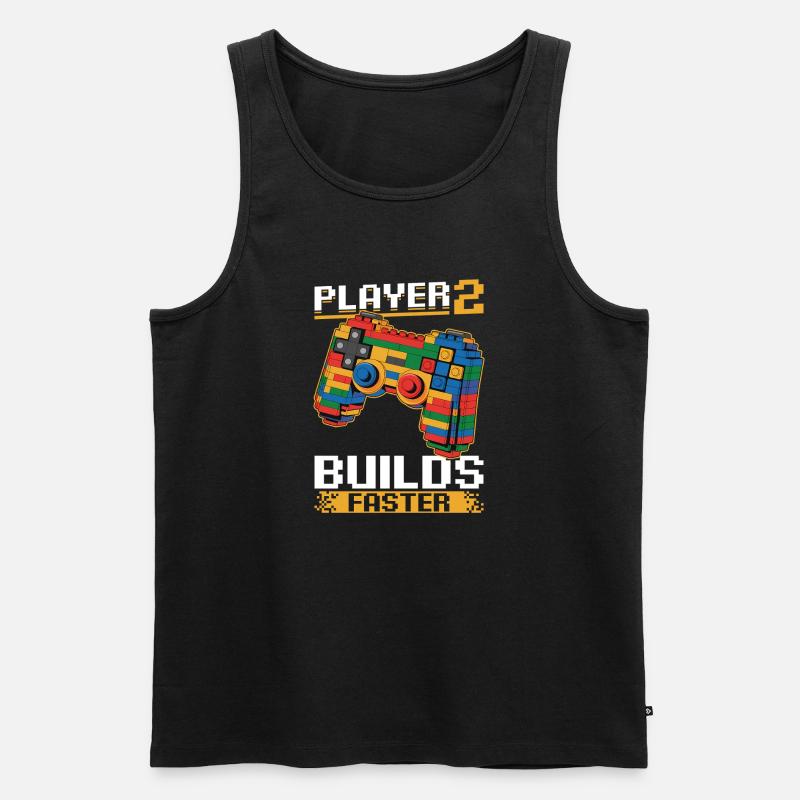 Building Blocks Gamer Gaming Brick Builder - Männer Premium Bio Tank Top - Schwarz