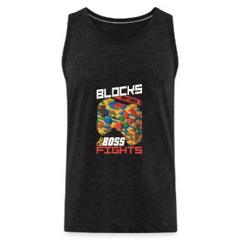 Building Blocks Gamer Gaming Brick Builder - Men's Premium Organic Tank Top - charcoal grey - Front - Alexander (188cm)