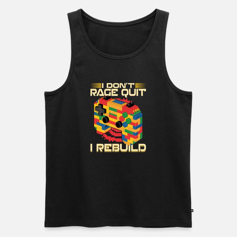 Building Blocks Gamer Gaming Brick Builder - Männer Premium Bio Tank Top - Schwarz
