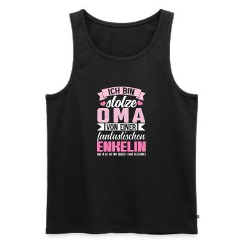 Ich Bin Stolze Oma Von Einer Fantastischen Enkelin - Männer Premium Bio Tank Top - Schwarz - Vorne - AI Model Male 178 light (178cm)