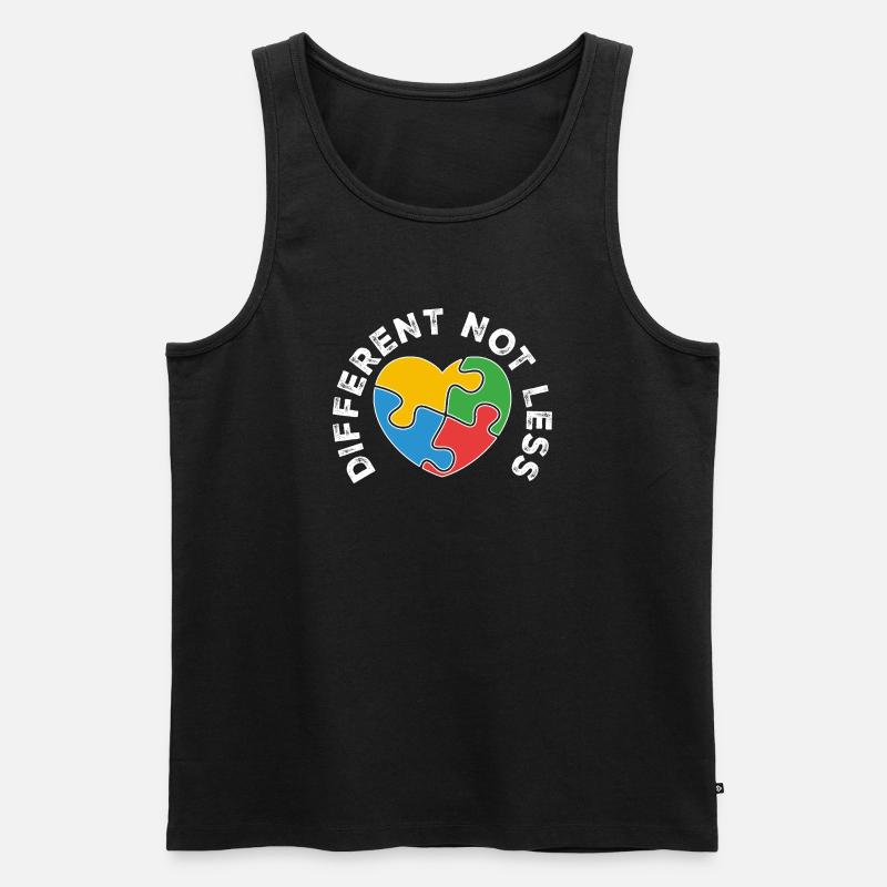 PuzzleHerz Vielfalt vereint Farben - Männer Premium Bio Tank Top - Schwarz