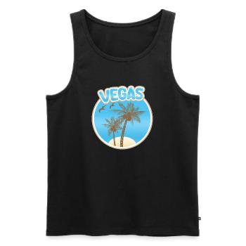 Urlaub Vegas - Männer Premium Bio Tank Top - Schwarz - Vorne - Michal (187cm)