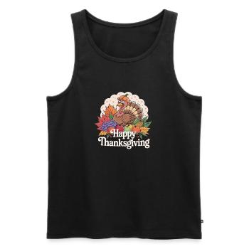 Joyeux Thanksgiving Turquie Motif d’automne - Débardeur bio Premium Homme - noir - Devant - Michal (187cm)