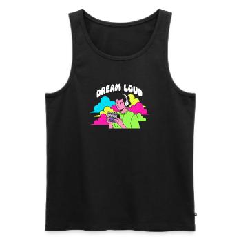 Dream Loud Neon Vibes - Men's Premium Organic Tank Top - black - Front - AI Model Male 178 light (178cm)