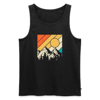 Hiking Hiker Mountaineer Gift - Men's Premium Organic Tank Top - black - Front - Michal (187cm)