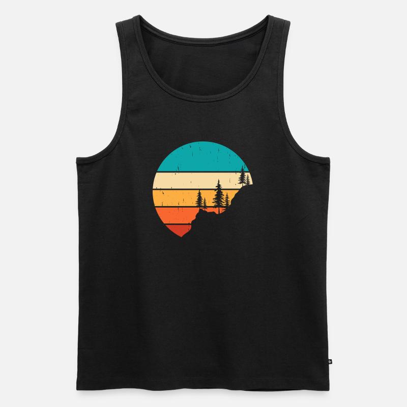 Wandern Wanderer Bergsteiger Geschenk - Männer Premium Bio Tank Top - Schwarz