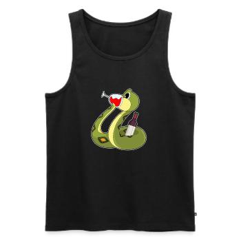 Snake Bottle of Red Wine - Men's Premium Organic Tank Top - black - Front - Michal (187cm)