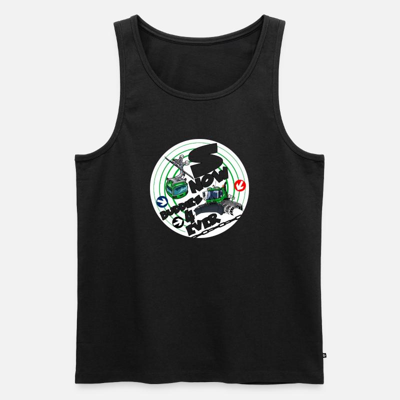Nr. 1423-snow_buddies_groen - Männer Premium Bio Tank Top - Schwarz