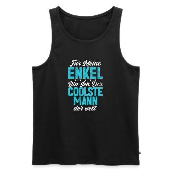To my grandchildren, I'm the coolest man in the world - Men's Premium Organic Tank Top - black - Front - Michal (187cm)