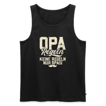 Opa Regeln Keine Regeln Nur Spaß - Männer Premium Bio Tank Top - Schwarz - Vorne - Michal (187cm)