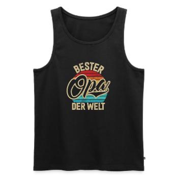 Bester Opa Der Welt Retro Großeltern Großpapa - Männer Premium Bio Tank Top - Schwarz - Vorne - AI Model Male 178 light (178cm)