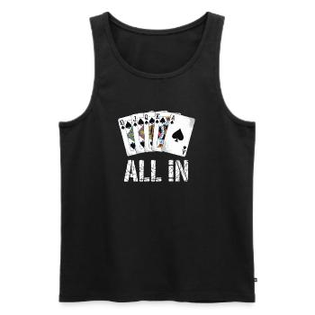 Poker Royal Flush - ALL IN Design - Männer Premium Bio Tank Top - Schwarz - Vorne - AI Model Male 178 light (178cm)