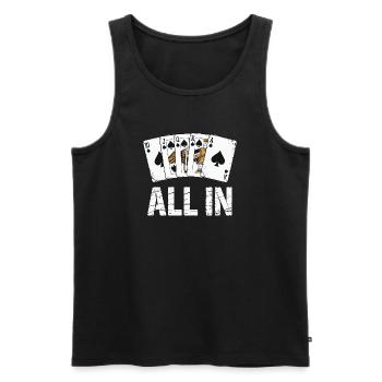 Poker Royal Flush - ALL IN Design - Männer Premium Bio Tank Top - Schwarz - Vorne - AI Model Male 178 light (178cm)