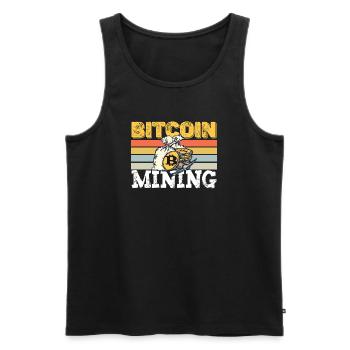 Rétro minage de bitcoins - Débardeur bio Premium Homme - noir - Devant - Michal (187cm)