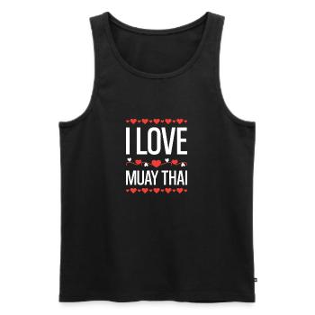 I Love Muay Thai - Männer Premium Bio Tank Top - Schwarz - Vorne - Michal (187cm)