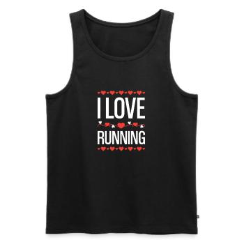 I Love Running - Men's Premium Organic Tank Top - black - Front - Michal (187cm)