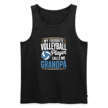 Volleyball Papa - Conception du joueur préféré - Débardeur bio Premium Homme - noir - Devant - Michal (187cm)