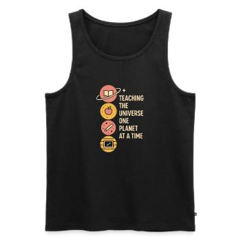 Spacecore Cosmic Humor Galaxy Universe Zitat - Männer Premium Bio Tank Top - Schwarz - Vorne - AI Model Male 178 light (178cm)