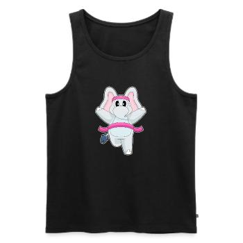 Elephant Jogger Jogging Sport - Men's Premium Organic Tank Top - black - Front - Michal (187cm)