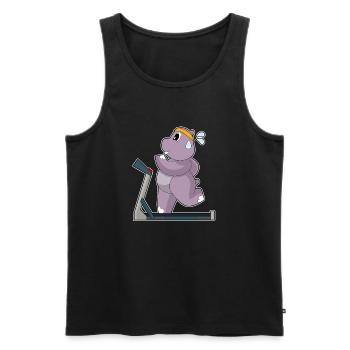 Hippopotamus Jogger Jogging Sports - Men's Premium Organic Tank Top - black - Front - Michal (187cm)