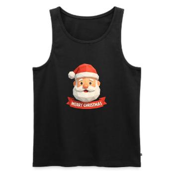 Santa Claus Polygon Design – Merry Christmas - Men's Premium Organic Tank Top - black - Front - AI Model Male 178 light (178cm)