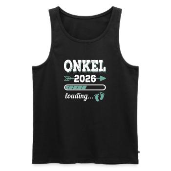 Onkel 2026 Loading Werdender Onkel Geschenkidee - Männer Premium Bio Tank Top - Schwarz - Vorne - AI Model Male 178 light (178cm)